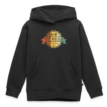 Fitness Badge No Pain No Gain - Kinder Premium Organic Hoodie - Schwarz - Vorne - AI Model Kid Male (0cm)
