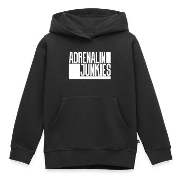 Junkies Adrénaline - Sweat Premium à capuche enfant bio - noir - Devant - AI Model Kid Male (0cm)