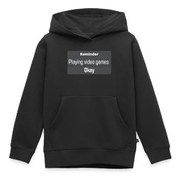 Jouer à des jeux vidéo - Sweat Premium à capuche enfant bio - noir - Devant - AI Model Kid Male (0cm)