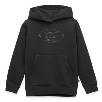 Eleganter Femininer Lebensstil, Sanfte - Kinder Premium Organic Hoodie - Schwarz - Vorne - AI Model Kid Male (0cm)