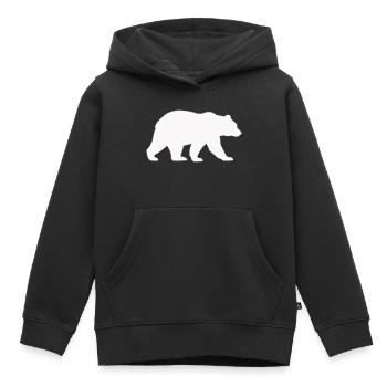 Bär Silhouette - Kinder Premium Organic Hoodie - Schwarz - Vorne - AI Model Kid Male (0cm)