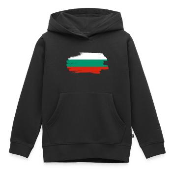 Drapeau de la Bulgarie Drapeau bulgare Sables d’or - Sweat Premium à capuche enfant bio - noir - Devant - AI Model Kid Male (0cm)