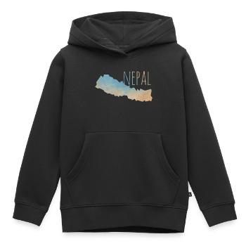 Nepal - Kinder Premium Organic Hoodie - Schwarz - Vorne - AI Model Kid Male (0cm)