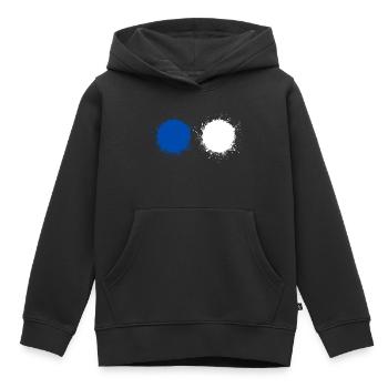 Bleu Blanc - Sweat Premium à capuche enfant bio - noir - Devant - AI Model Kid Male (0cm)