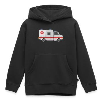 Ambulance - Sweat Premium à capuche enfant bio - noir - Devant - AI Model Kid Male (0cm)