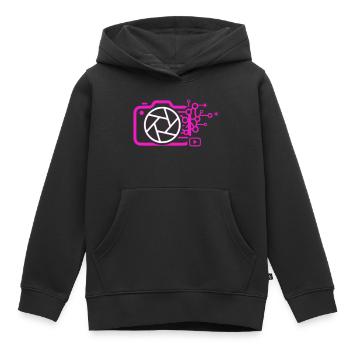 Digital Camera AI Art Tech Vector - Kids Premium Organic Hoodie - black - Front - AI Model Kid Male (0cm)