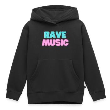 Musique rave Neon 3D - Sweat Premium à capuche enfant bio - noir - Devant - AI Model Kid Male (0cm)