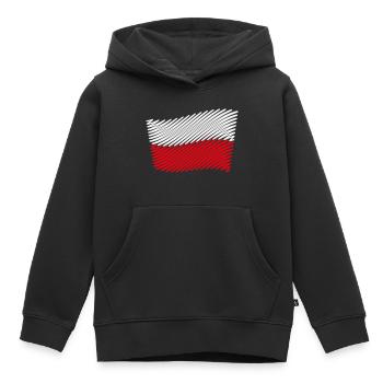 Poland Flag Scribble (White - Red) - Kids Premium Organic Hoodie - black - Front - AI Model Kid Male (0cm)