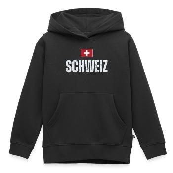 Swiss flag, Swiss patriot - Kids Premium Organic Hoodie - black - Front - AI Model Kid Male (0cm)