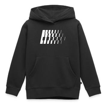 Monochrome Diagonal Slashes - Kids Premium Organic Hoodie - black - Front - AI Model Kid Male (0cm)