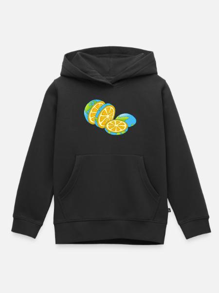 Der Planet Erde ist orange - Kinder Premium Organic Hoodie - Schwarz