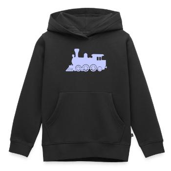Silhouette de locomotive à vapeur Conception de train ancien - Sweat Premium à capuche enfant bio - noir - Devant - AI Model Kid Male (0cm)