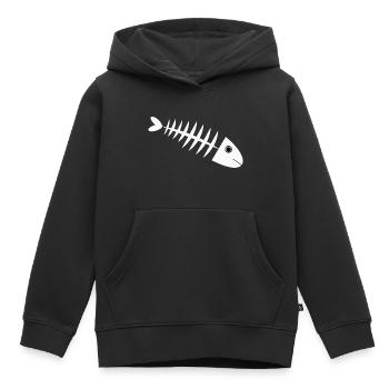 Fischgräte Fisch angeln - Kinder Premium Organic Hoodie - Schwarz - Vorne - AI Model Kid Male (0cm)