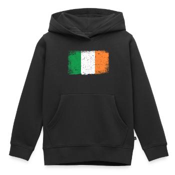 Irland Flagge - Kinder Premium Organic Hoodie - Schwarz - Vorne - AI Model Kid Male (0cm)