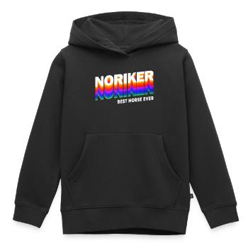 Noriker Chevaux Design / Idée cadeau - Sweat Premium à capuche enfant bio - noir - Devant - AI Model Kid Male (0cm)