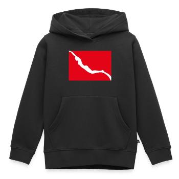 Freediving Flag with Girl Freediver - Kids Premium Organic Hoodie - black - Front - AI Model Kid Male (0cm)