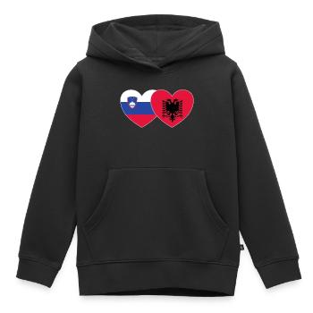 Slowenien Albanien Flagge Herz - Kinder Premium Organic Hoodie - Schwarz - Vorne - AI Model Kid Male (0cm)