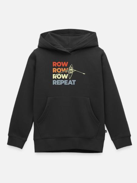 Row Row Row Repeat - Kinder Premium Organic Hoodie - Schwarz
