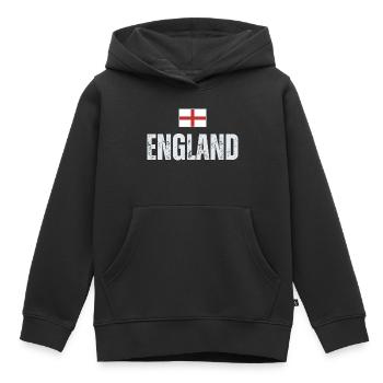 Drapeau de l’Angleterre, patriote anglais - Sweat Premium à capuche enfant bio - noir - Devant - AI Model Kid Male (0cm)
