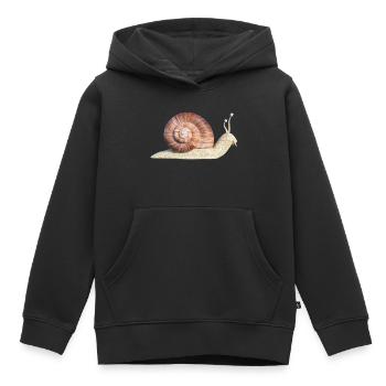 escargot - Sweat Premium à capuche enfant bio - noir - Devant - AI Model Kid Male (0cm)