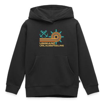 Vacances en mer Baltique VACANCES À UMMANZ Drôle de sensation - Sweat Premium à capuche enfant bio - noir - Devant - AI Model Kid Male (0cm)
