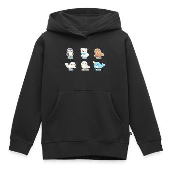 Kuschelige Arktis-Tierwelt - Kinder Premium Organic Hoodie - Schwarz - Vorne - AI Model Kid Male (0cm)