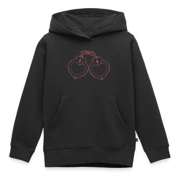 Handcuffs Heart Love - Kids Premium Organic Hoodie - black - Front - AI Model Kid Male (0cm)
