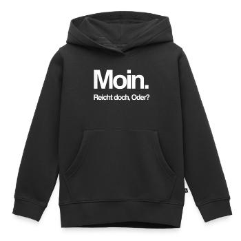 Moin - Kinder Premium Organic Hoodie - Schwarz - Vorne - AI Model Kid Male (0cm)