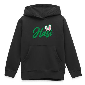 Hasi - süße Häschenohren | Farben änderbar - Kinder Premium Organic Hoodie - Schwarz - Vorne - AI Model Kid Male (0cm)