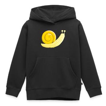 Escargot banane - Sweat Premium à capuche enfant bio - noir - Devant - AI Model Kid Male (0cm)