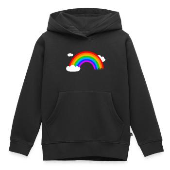 Arc-en-ciel - Sweat Premium à capuche enfant bio - noir - Devant - AI Model Kid Male (0cm)