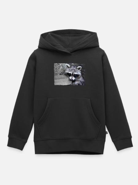 Niedlicher Waschbär - Kinder Premium Organic Hoodie - Schwarz