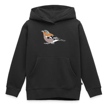 Illustration du pinson – Oiseaux indigènes - Sweat Premium à capuche enfant bio - noir - Devant - AI Model Kid Male (0cm)