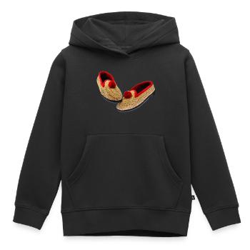Chaussures de paille 1.0 - Sweat Premium à capuche enfant bio - noir - Devant - AI Model Kid Male (0cm)
