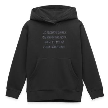 Männer und Hunde lustiger Spruch Haustiere dating - Kinder Premium Organic Hoodie - Schwarz - Vorne - AI Model Kid Male (0cm)