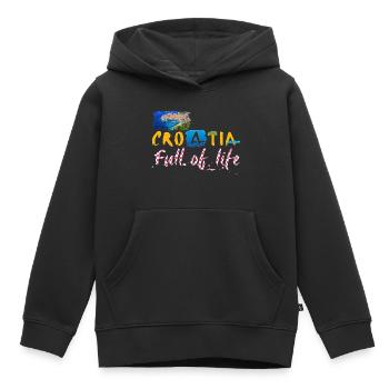 Croatie Croate Hrvatska Croatie Croates Croates Croates - Sweat Premium à capuche enfant bio - noir - Devant - AI Model Kid Male (0cm)