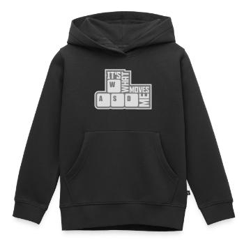 c’est ce qui m’émeut - Sweat Premium à capuche enfant bio - noir - Devant - AI Model Kid Male (0cm)