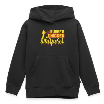 Gummi-Hühnerflüsterer - Kinder Premium Organic Hoodie - Schwarz - Vorne - AI Model Kid Male (0cm)