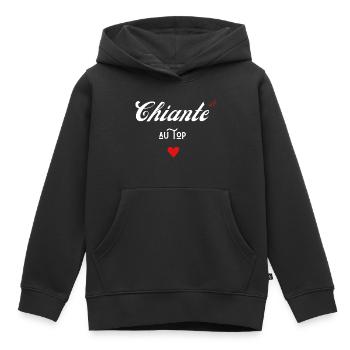 chiante au top idée cadeau - Sweat Premium à capuche enfant bio - noir - Devant - AI Model Kid Male (0cm)