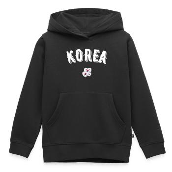 Korea - Kinder Premium Organic Hoodie - Schwarz - Vorne - AI Model Kid Male (0cm)