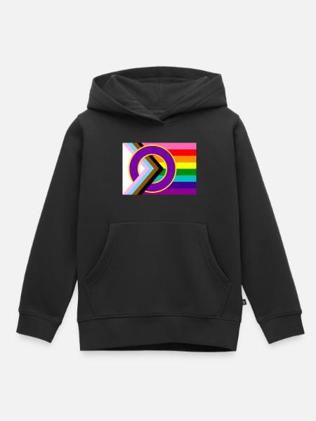 Progressive Pride-Flagge - Kinder Premium Organic Hoodie - Schwarz