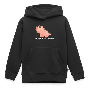 Blaulicht-Triceratops | Geschenk, Geschenkidee - Kinder Premium Organic Hoodie - Schwarz - Vorne - AI Model Kid Male (0cm)