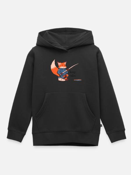 keep calm Fuchs - fox - Kinder Premium Organic Hoodie - Schwarz