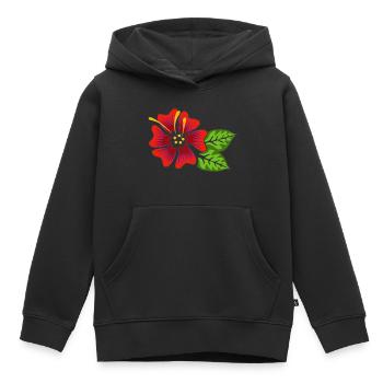 Schöne, bunte phantasie Blüte. Blume rot, organe - Kinder Premium Organic Hoodie - Schwarz - Vorne - AI Model Kid Male (0cm)
