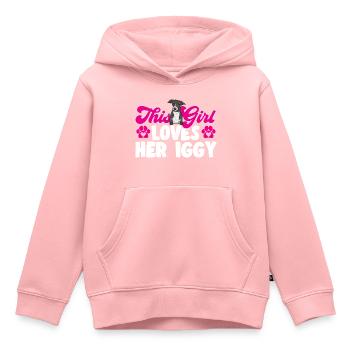 Lévrier italien Greyhound Chiens - Sweat Premium à capuche enfant bio - rose - Devant - AI Model Kid Female (0cm)