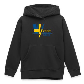 Viking Suède - Sweat Premium à capuche enfant bio - noir - Devant - AI Model Kid Male (0cm)