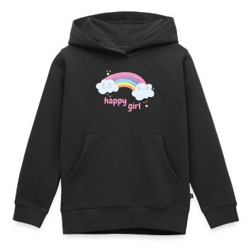 Happy Girl - Kinder Premium Organic Hoodie - Schwarz - Vorne - AI Model Kid Male (0cm)