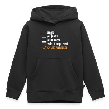 Single Vergeben Flamingos - Kinder Premium Organic Hoodie - Schwarz - Vorne - AI Model Kid Male (0cm)