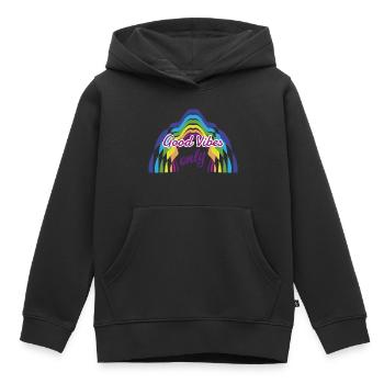 Nur gute Laune - Kinder Premium Organic Hoodie - Schwarz - Vorne - AI Model Kid Male (0cm)