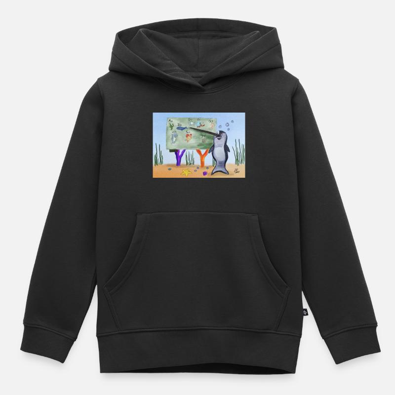 Enseignant Narval - Sweat Premium à capuche enfant bio - noir